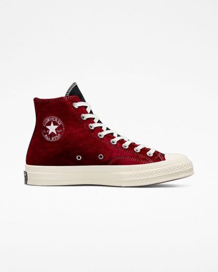 Zapatillas Altas Converse Chuck 70 Beyond Retro Velvet Mujer Negras Rojas | PE PLE807